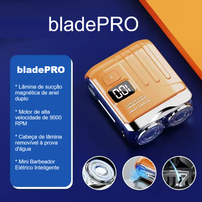 Mini Barbeador Elétrico bladePRO Rotativo IPX7 [CORTA IGUAL NAVALHA]