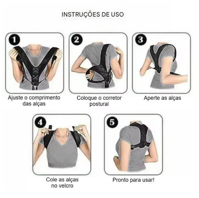 Corretor Postural Ortopédico Unisex Ajustável